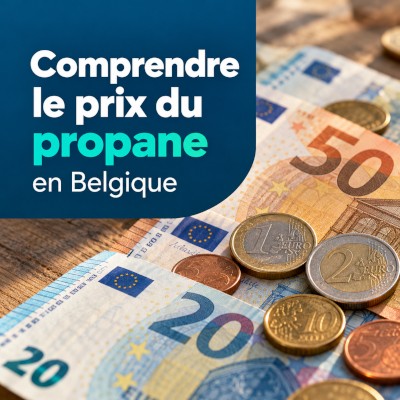 Comprendre le prix du propane en Belgique : illustration avec des billets et des pièces en euros.